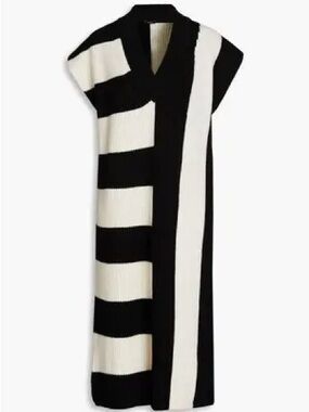 Joseph Striped Ribbed
Merino Wool Midi Dress